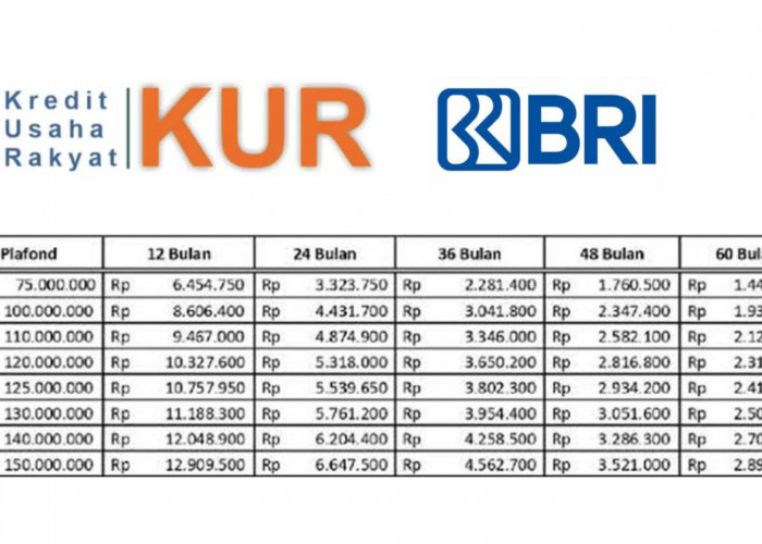 Pinjam 150 Juta KUR BRI Angsuran Berapa, Ini Tabel angsuran Lengkap Tenor Hingga 5 Tahun Edisi Juli 2025