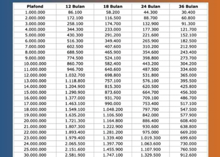 Modal Rp0 Bisa Dapat Rp50 Juta! Ini Tabel Angsuran Pinjaman KUR BRI 2025, Cicilan Mulai dari 5 Ribu Perhari