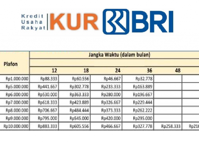 Angsuran KUR BRI 10 Juta 3 Tahun Cicil Berapa Perbulannya? Berikut Tabel Lengkap Cicilan Perbulannya