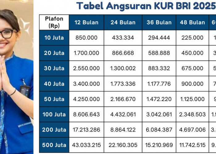 Tabel KUR BRI Mei 2025! Cek Cicilan Per Bulan, Tenor dan Pengajuan Kredit Rp1 Juta-Rp500 Juta Ada di Sini