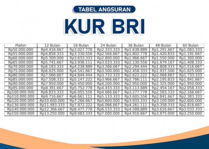 Pinjam Hingga 100 Juta, Ini Penjelasan Tabel Pinjaman KUR BRI 2025 Lengkap dengan Cicilan Perbulannya