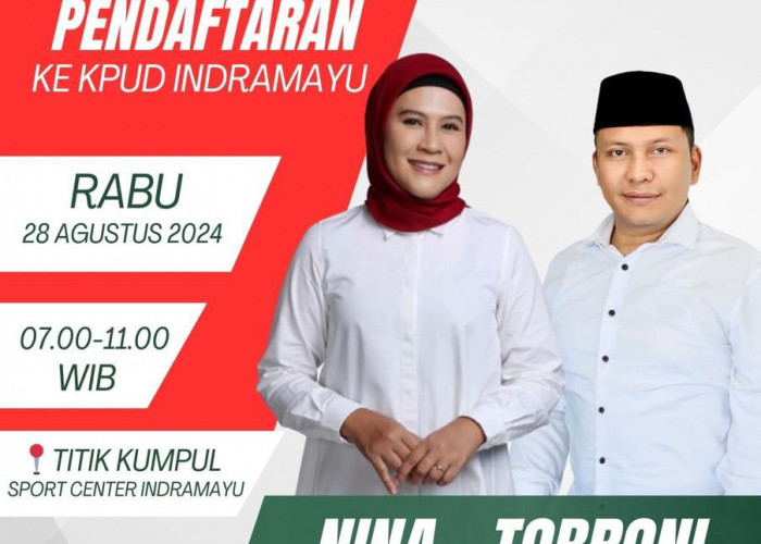 Nina-Tobroni Siap Daftar ke KPUD Hari ini, Titik Kumpul di Sport Center Indramayu 