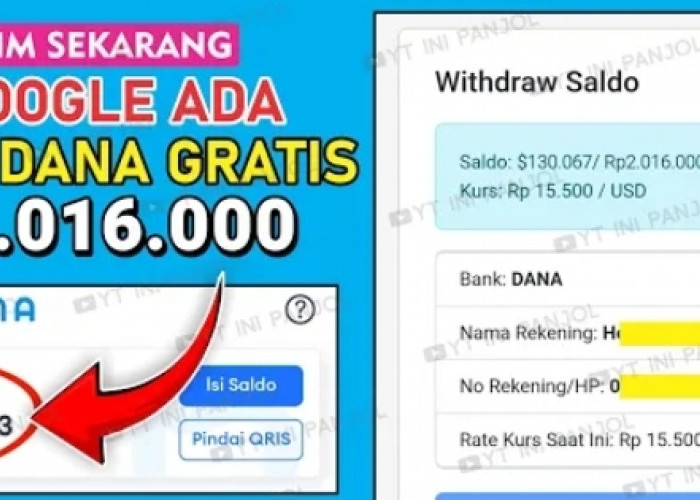 Serasa Gajian dari Rebahan Dibayar Sama Google Rp2 Juta? Saldo Dana Gratis Rp100 Ribu per misinya Legit Banget
