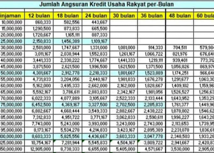 Cicilan Cuman 90 Ribuan Per Hari! Simak Tabel Pinjaman KUR BRI 150 Juta Terbaru 2025 Berikut Ini
