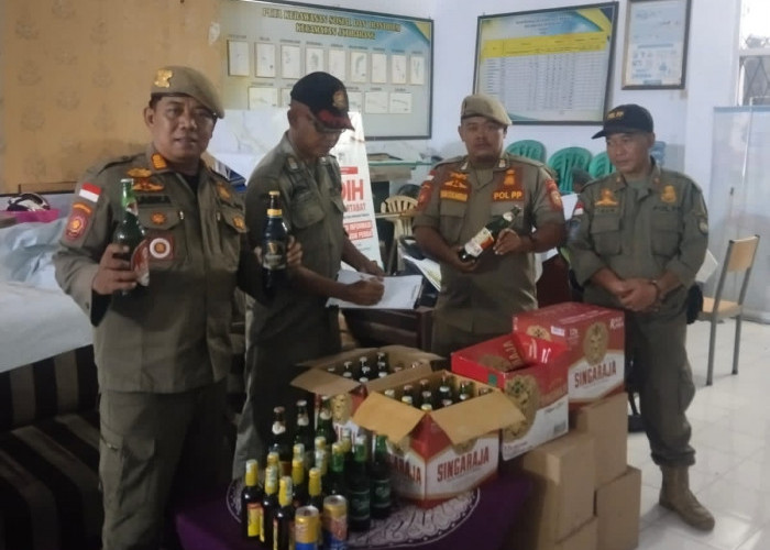 Ops Pekat, Sat Pol PP Kecamatan Jatibarang Berhasil Sita Puluhan Minhol