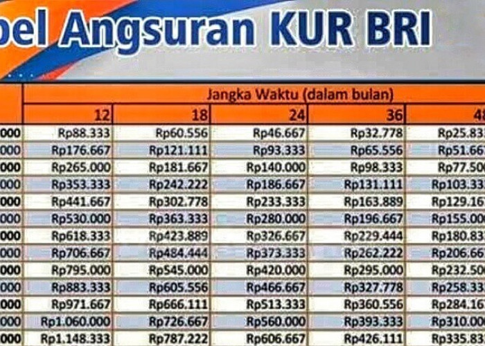Pinjaman KUR BRI 2025 Miliki Tabel Angsuran Rendah, Bisa Ajukan Rp100 Juta Mulai dari Cicilan Rp2 Jutaan Saja