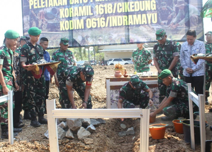 Wujudkan Asta Cita Presiden, Forkopimda Indramayu Letakkan Batu Pertama Pembangunan Koramil Cikedung