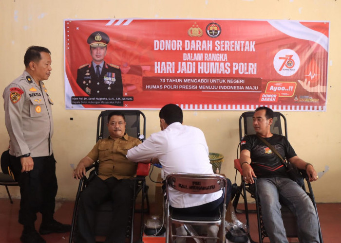 Sambut HUT Humas Polri ke-73, Polres Indramayu Bantu Penuhi Stok Darah PMI