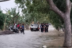Sungai Cibuaya Meluap Rendam Jalan Telagasari-Tempel dan Ratusan Hektare Areal Pesawahan