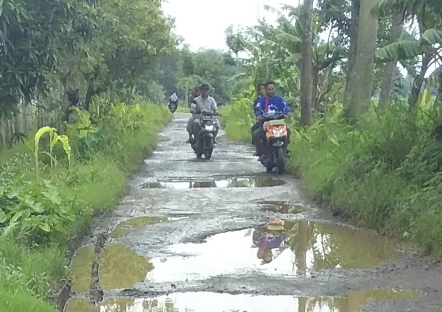 Mirip Kubangan, Warga Blok Pondok Asem Minta Jalan Diperbaiki