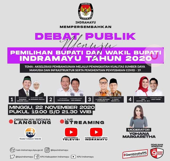Malam Ini, Live Debat Publik Pilkada Indramayu di RCTV