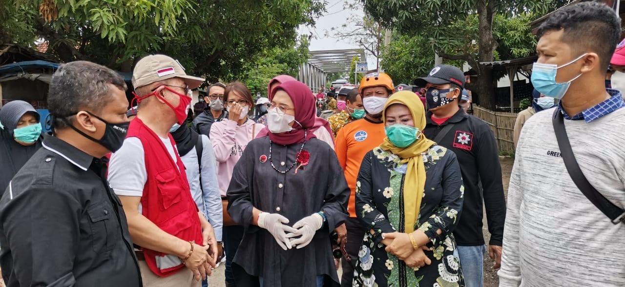 Bupati Terpilih Tinjau Lokasi Banjir Widasari