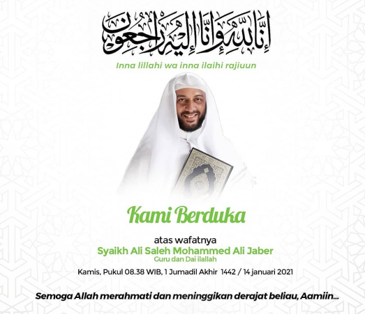 Inna Lillahi Wa Inna Ilaihi Rajiun, Syekh Ali Jaber Wafat