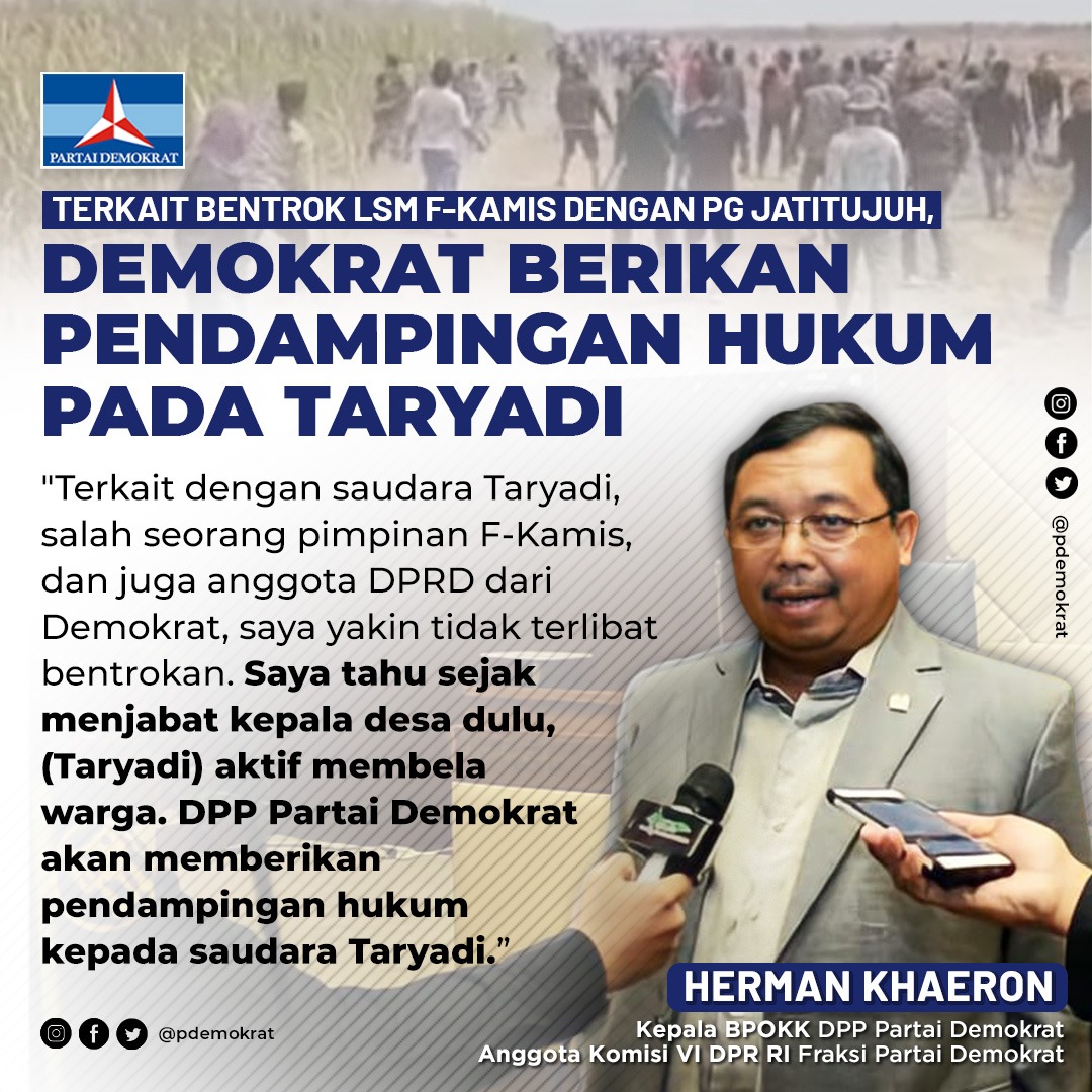DPP Demokrat Berikan Pendampingan Hukum Taryadi