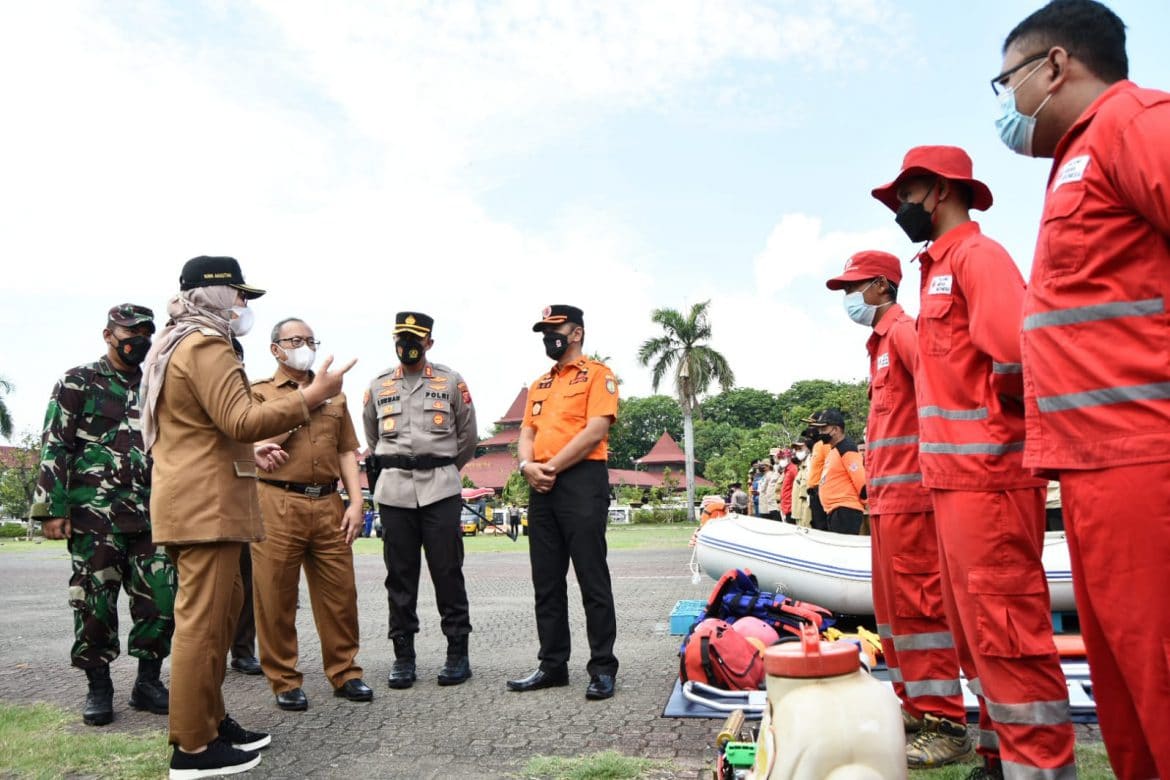 Waspada Cuaca Ekstrem, Bupati Nina Pimpin Apel Siaga Darurat Bencana