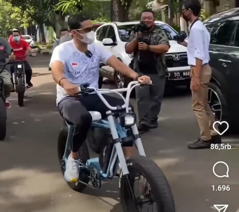 Keren! Sepeda Listrik Buatan Majalengka Dijajal Sandiaga Uno