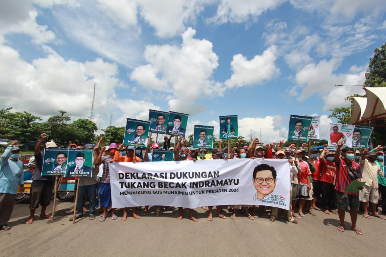 Ratusan Tukang Becak Deklarasi Dukung Gus Muhaimin Presiden